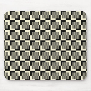 Retro Black & Tan Pattern Mouse Pad