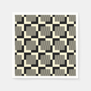 Retro Black & Tan Pattern Napkin