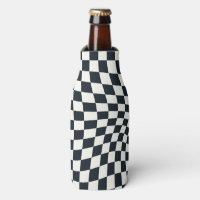 Retro Black White Checked Warped Chequered