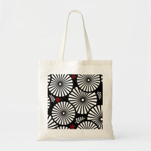 Retro black white flowers Bag
