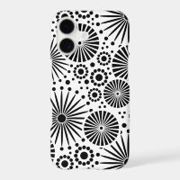 Retro black white flowers Droid RAZR Case