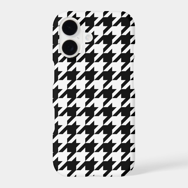 Retro Black White Houndstooth Weaving Pattern (Back)