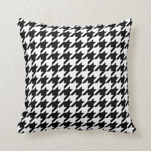 Retro Black White Houndstooth Weaving Pattern Cushion