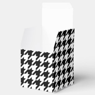 Retro Black White Houndstooth Weaving Pattern Favour Box