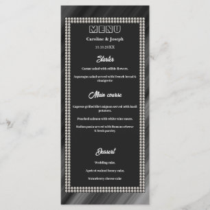 Retro Black & White, Pearls Wedding Menu