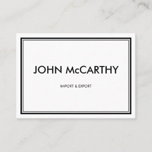 Retro Black White Professional Elegant Minimalist Business Card