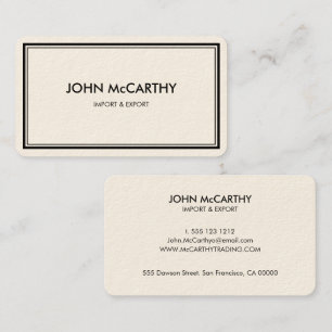 Retro Black White Professional Elegant Minimalist Business Card