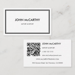 Retro Black White Professional Stripes Minimalist Business Card