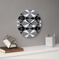 Retro Black White Triangle Squares Mosaic Pattern