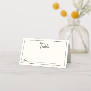 Retro Black White  Wedding Place Card