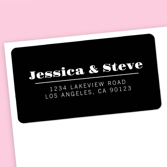 Retro Black & White Wedding Return Address Label (Creator Uploaded)