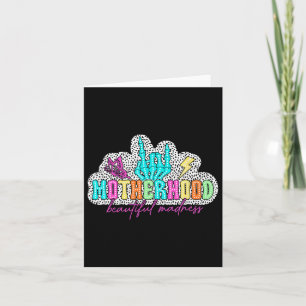 Retro Blessed Mum Motherhood Beautiful Madness Mot Card