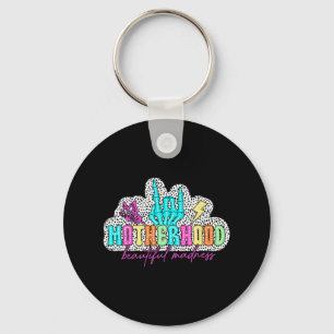 Retro Blessed Mum Motherhood Beautiful Madness Mot Key Ring