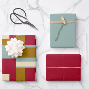 Retro Block Design 3 Wrapping Paper Sheet