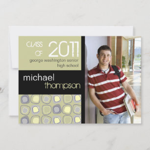 Retro Block Guy Graduation Party Announcement