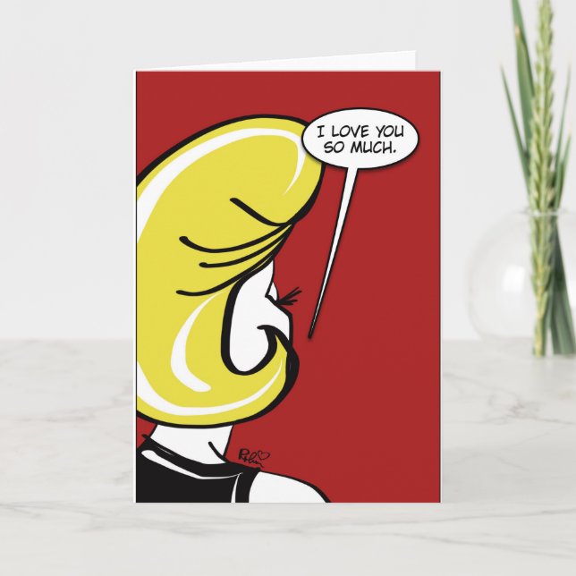 Retro Blond Love Card (Front)