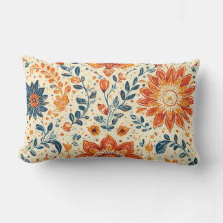 Retro Bloom Burst - Throw Pillow