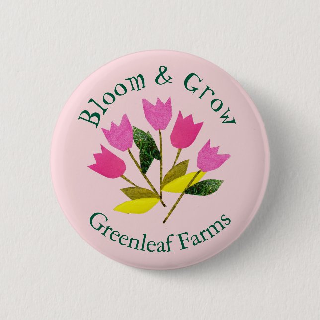 Retro Bloom & Grow Colourful Garden Farm Nursery 6 Cm Round Badge (Front)