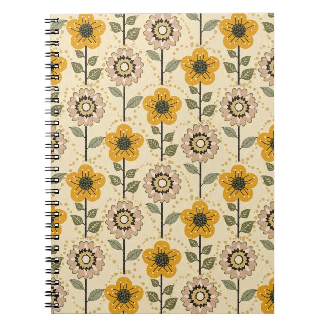 Retro Bloom Harmony Notebook (Front)