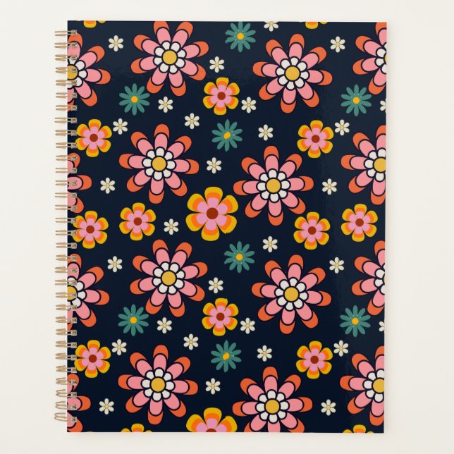 Retro Bloom Harmony Notebook Planner (Front)