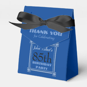 Retro Blue 85th birthday Party Favour Box