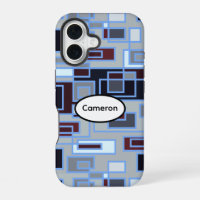 Retro Blue and Grey Rectangles