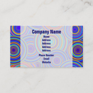 Retro Blue and Orange Circles Pattern Business Card