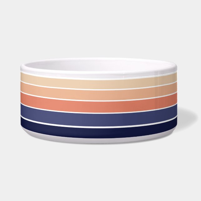 Retro Blue and Peach Striped Dog/Cat (Front)