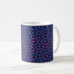 Retro blue and pink pattern coffee mug