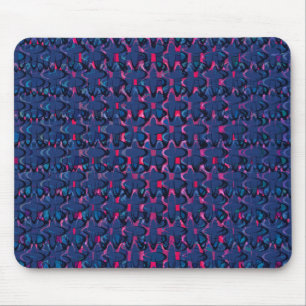Retro blue and pink pattern mouse pad