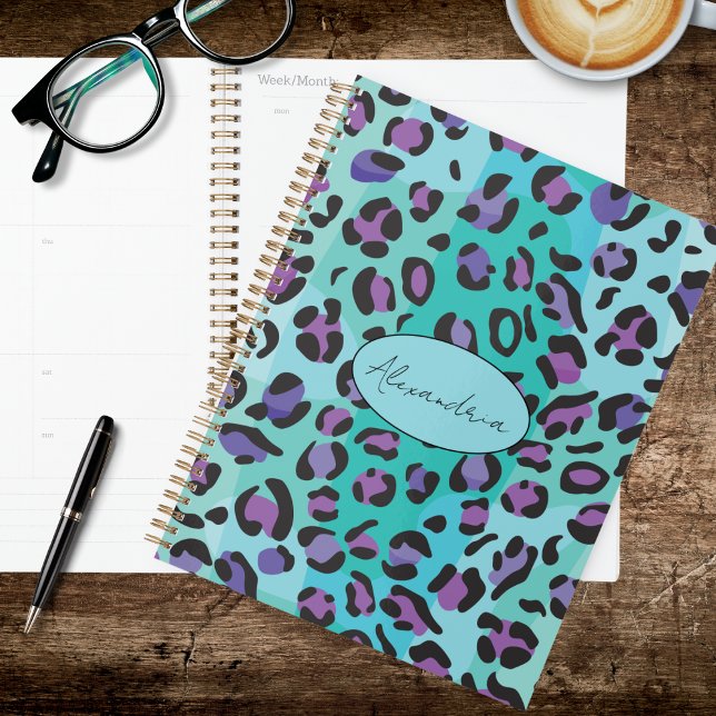 Retro Blue and Purple Leopard Print Planner (Creator Uploaded)