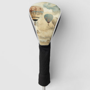 Retro Blue Balloon Antique Travel Landscape Golf Head Cover