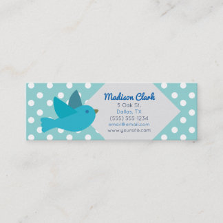 Retro Blue Bird with Polka Dots Business Cards