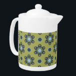 Retro Blue & Black Daisies on Green Floral Pattern<br><div class="desc">Playful and fun are the words that come to mind as you look upon this sweet retro blue and black daisies on a green background floral pattern. Oh so adorable and super cute as well. This classic daisy inspired floral pattern translates perfectly to both fashion and home decor items. The...</div>