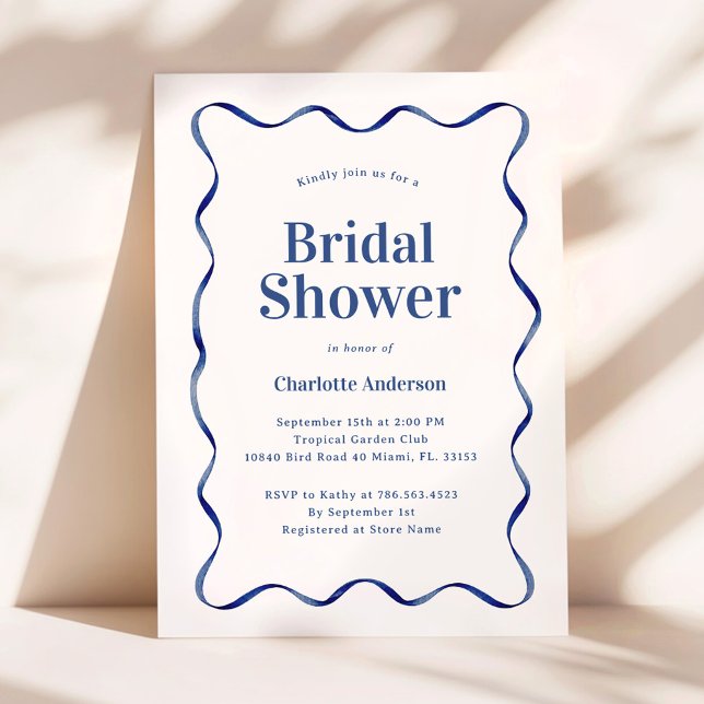 Retro Blue Bridal Shower Invitation (Creator Uploaded)