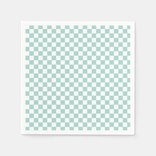 Retro blue check Skateboard two rad 2nd Birthday Napkin (Front)