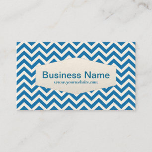 Retro Blue Chevron Consultant Business Card