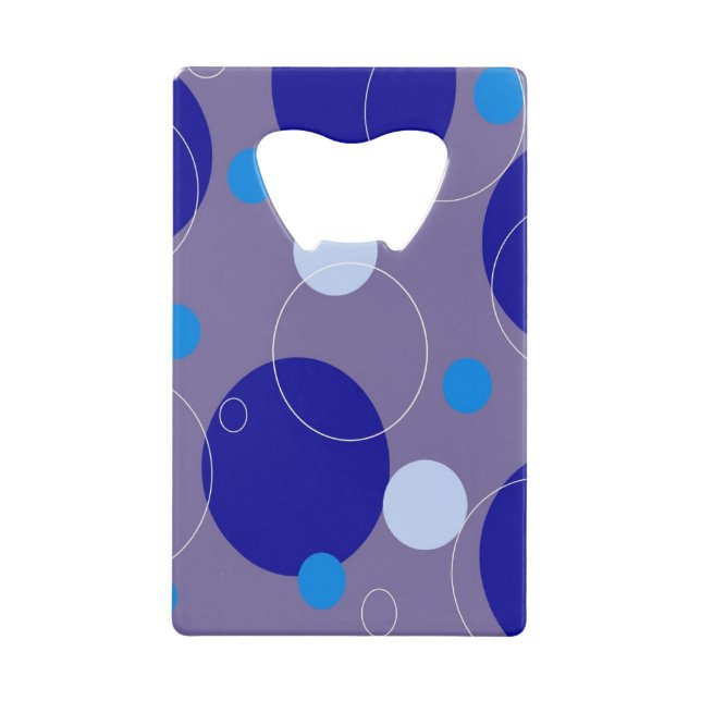 Retro Blue Circles & Ovals Royal Periwinkle Aqua (Front)