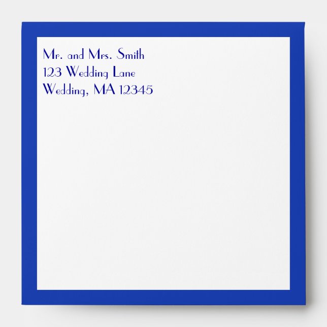 Retro Blue Circles & Ovals Royal Wedding Envelope (Front)