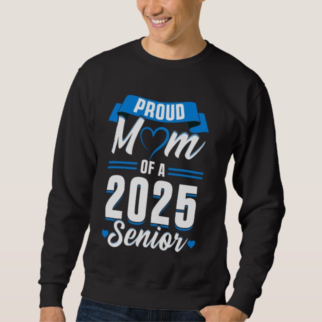 Retro Blue Class of 2025 Senior Graduation Funny S Sweatshirt (Front)