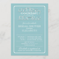 Retro Blue Cocktail Party Bridal shower