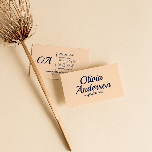 Retro Blue Colourful Bold Groovy Cute Unique Business Card (Creator Uploaded)