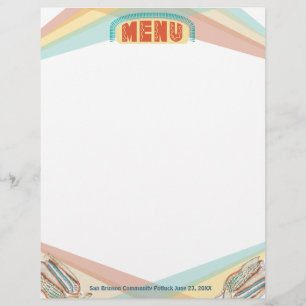 Retro blue corn Mexican food menu letterhead