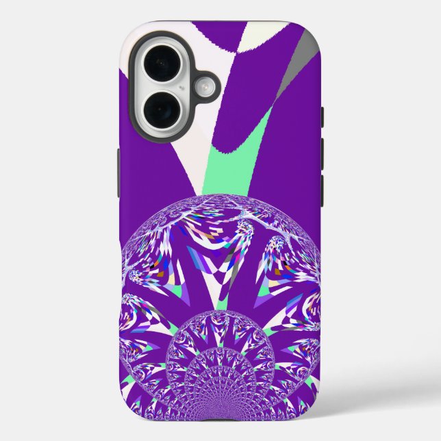 Retro Blue Cyan Kaleidoscope Art Print Case-Mate iPhone Case (Back)
