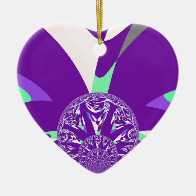 Retro Blue Cyan Kaleidoscope Art Print Ceramic Ornament (Front)