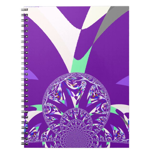 Retro Blue Cyan Kaleidoscope Art Print Notebook (Front)