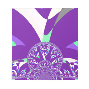 Retro Blue Cyan Kaleidoscope Art Print Notepad