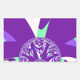 Retro Blue Cyan Kaleidoscope Art Print Rectangular Sticker
