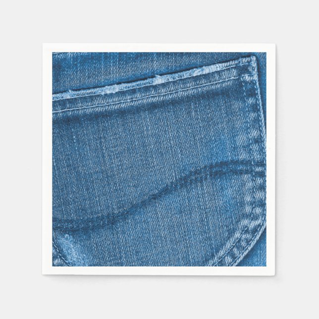 Retro Blue Denim Texture Napkin (Front)
