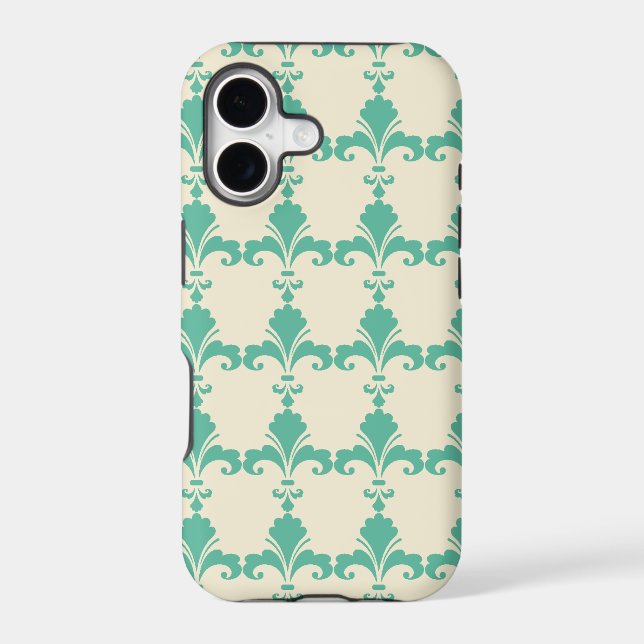 Retro Blue Fleur-De-Lis Pattern (Back)